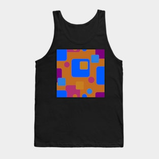 RRetro Abstract Dream Space in Deep Orange Blue and Magenta Tank Top